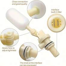 1 Dispensador de agua automático con válvula de flotador - 1/2 pulgada de acero inoxidable, fácil de llenar y apagar el sistema, adecuado para caballos, ganado, ovejas, cerdos, perros - Body de plástico, sin necesidad de electricidad