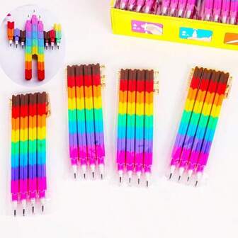 1pc Modular Building Block Pencil, Creative Mechanical Pencil No Sharpening Needed, Multi-Functional, Student Pencil With Refillable Lead, Cute Missile Shaped Design, Highly Attractive