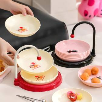 4/6/8pcs Cute Cartoon Bone Shaped Plates, Adorable Small Dishes For Home Use, Snack Plates, Christmas Family Gathering, Cream Style Tableware, Lovely Atmosphere Christmas Dishes Decor