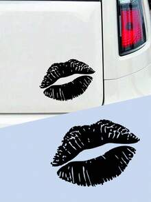 2 piezas Pegatina plana y creativa con diseño de labios de beso para decoración de carrocería de automóvil - Diseño de labios rojos sexy y elegante, calcomanía resistente al clima para ventanas y carrocería para personalización de automóviles | Accesorio decorativo audaz | Patrón de labios rojos vibrante y lindo, apto para parachoques, ventanas triangulares, ventanas laterales, cubiertas de automóviles, cascos de motocicleta, lados del tanque de combustible, película autoadhesiva resistente a los arañazos y al agua, adecuada para automóviles, motocicletas y SUV