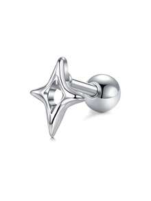 TOKRING 1pc Earrings Studs Thread Ear Studs Stainless Steel Cartilage Helix Earring Stud For Women, Flower Star Shaped 16G Gold Ear Piercing Jewelry - Ear Stud - View 4