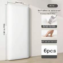 6er-Pack 3D selbstklebende Wandpaneele, 60cm x 30cm, verstärkte stoßfeste Rückwand zum Aufkleben, Kopfteil für Doppelbett, Heimdekoration