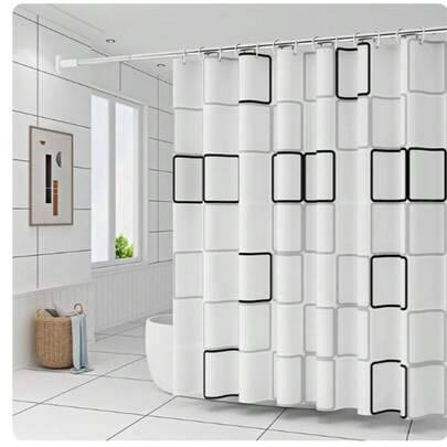 Waterproof Bathroom Shower Curtain, Thickened Mildew-Proof Partition Curtain, Shower Curtain Rod Set, No Drilling Required