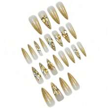 Golden Manicure Tip Gradual Change Sequined Diamond Jewelry Luxury Shine Creative Manicure - 伊扎索-1186 - 查看 5