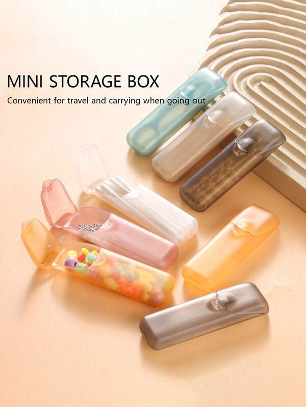 1 pièce Étui portable pour fil dentaire et cure-dents - Organiseur de pilules de voyage étanche avec couvercle transparent, boîte de rangement compacte pour les soins dentaires, cure-dents, porte-fils dentaires - Boîtier en plastique durable pour le déplacement, les voyages, la maison, le bureau - Design gain de place, porte-cure-dents, organisation de la maison, design épuré, fermeture sécurisée