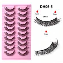 10 Pairs Russian False Eyelashes, D Curl And Fluffy Lashes, Suitable For Daily And Party, Charming Eye Makeup, Travel Essential - Black - View 14