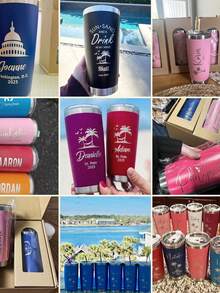 1件客製化不鏽鋼旅行馬克杯－雙層保溫咖啡杯，可客製姓名，優雅霧面，可重複使用，多功能，父親節禮物 - 多色 - 查看 4