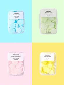 1 Pack Portable Disposable Petal Soap Papers, Mini Antibacterial Scented Soap Sheets, 4 Plant-Derived Fragrances, Rich Lather For Convenient Cleansing
