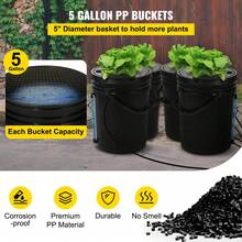 DWC Hydroponic System, 5 Gallon, 4 Buckets, Deep Water Culture Bucket, Hydroponic Grow Kit With Pump, Air Stone And Water Level Device, For Indoor/Outdoor Leafy Vegetables - 查看 3