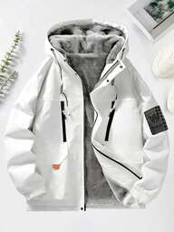 男士户外运动休闲保暖内衬厚夹克，适合秋冬