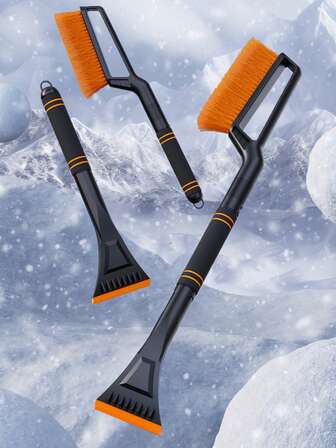1件装冰铲，汽车雪铲，汽车刮冰器，雪刷和冰铲，可拆卸伸缩雪刷，冬季汽车、卡车、SUV除雪除霜工具，汽车配件，冬季用品，圣诞礼物