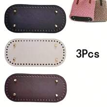 1Pc/2/3/4Pcs Oval PU Leather Bag Bottom Pad - Faux Leather Pad, Pre-Punched Holes, For Reinforcing Handbags And Wallets, Also Suitable For Crochet Projects - Multicolor - View 40