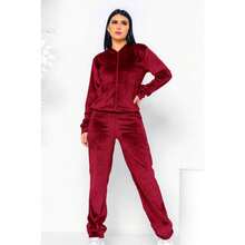 Plush Autumn Winter Cold Tracksuit Set Women's Fashion - 木板 - 查看 1