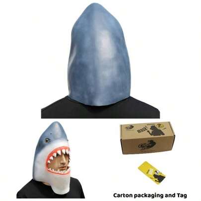 Shark Fish Costume Novelty Halloween Costume Party Latex Animal