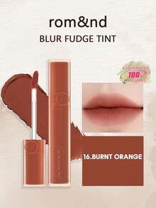 Rom&nd Romand BLUR FUDGE TINT 16 BURNT ORANGE, Romand Lipstick, Lip Gloss, Matte Lip Tint Light Weight, Cream Type, Spreadable Super Stay, High-Pigment Non-Drying Velvety, Matte Smudges Easily & Smoothly K-Beauty, Korean Makeup, GIFT, 5.0g/0.18oz