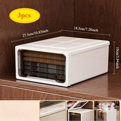 CASEGRACE 2/3 صندوق منظم قابل للتكديس متعدد الاستخدامات لتخزين الملابس والمستندات والمستلزمات المنزلية بكفاءة - مصمم بشكل مثالي للخزائن والمكاتب واحتياجات التنظيم المنزلي، يعزز مساحتك بحلول أنيقة ووظيفية لبيئة خالية من الفوضى