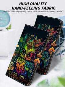 GLANDOTU Custodia personalizzata per telefono cellulare, in pelle PU con motivo a gufo e floreale, protettiva e antiurto, multifunzionale con supporto e slot per schede, design a portafoglio, compatibile con più modelli