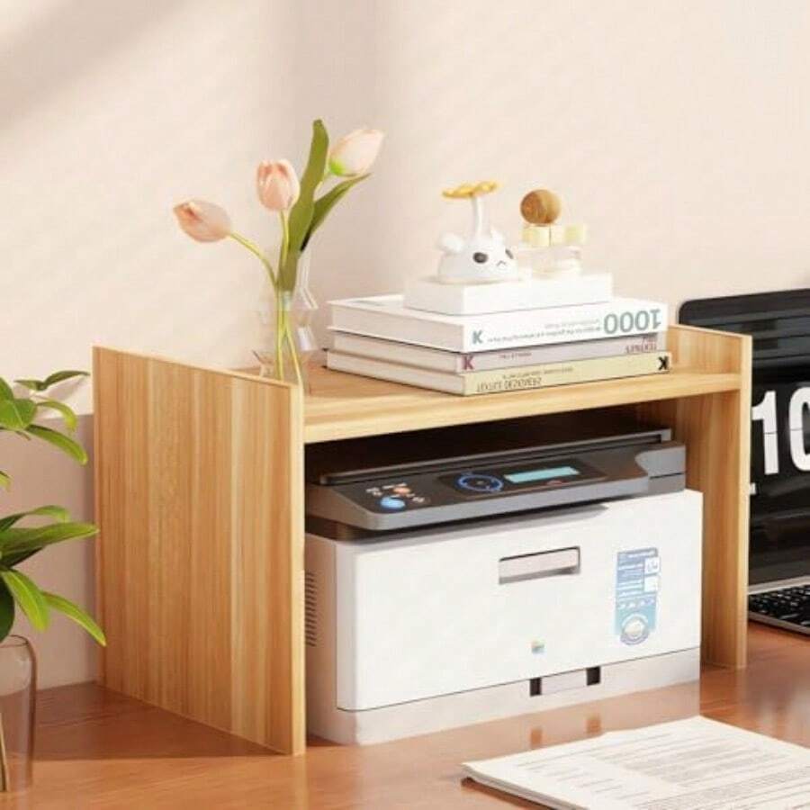 Desktop Bookshelf Wood Tiered Storage Organiser Wooden Bookcase A213 Wood