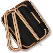 Taburete plegable ultraligero, silla porttil compacta de 1 libra para adultos, carga de 350 libras, marco de aluminio con asiento Oxford, playa, senderismo, pesca, taburete estilo bolso negro - Beis - Ver 7