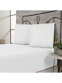 400 Thread Count Bedding Set With Elastic Hotel Standard Ponto Palito All Sizes Bedroom Soft Touch - trắng - Xem 2