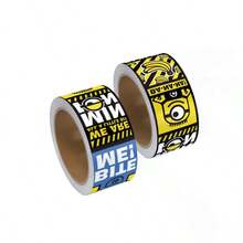 5m/Rollo Cinta adhesiva impermeable de PVC con diseños de dibujos animados lindos, rollo de pegatinas decorativas de advertencia al por mayor