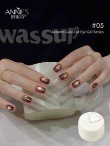 annies 6 Colors Luxury Coffee Brown Cat's Eye Nail Gel Polish Set With Soak Off UV LED Cat Eye Gel Polish Manicure Nail Art Kit - Nhiều màu - Xem 16