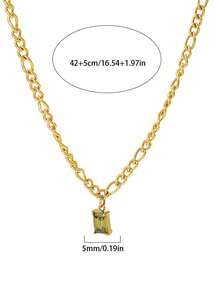 1 Stück minimalistischer olivgrüner Zirkonia Halskette für Frauen, modische Schlüsselbein-Kette für tägliches Layering