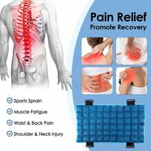 Hailicare 13x22 英寸自吸收聚合物树脂多网格冷热敷背部保护冰袋，用于背部放松，可重复使用，膝盖腿颈肩臀部，冰袋，热敷冷敷，自吸收背垫，适合夏季和冬季 - 藍色 - 查看 8