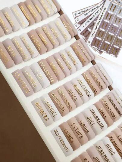 1 Set (5 Piezas) Pestañas de Índice de Biblia con Títulos de Libros y Números de Capítulo/Versículo en Relieve Dorado - Pestañas de Biblia con Relieve Dorado Sobre Caqui - Guía de Estudio Duradera para Hombres y Mujeres, Herramienta de Navegación para Estudio Bíblico Personal o en Grupo, Diseño Elegante con Relieve Dorado que Mejora la Visibilidad, Adecuado para Oficina Diaria y Reuniones de Estudio Bíblico, Símbolos de Marcado de Escrituras, Miembros de la Iglesia, Académicos Religiosos