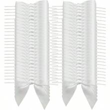 50 Pcs Ribbon Bows Large Bow Decor For Crafts Wrapping Party Favors Wedding Decorations White