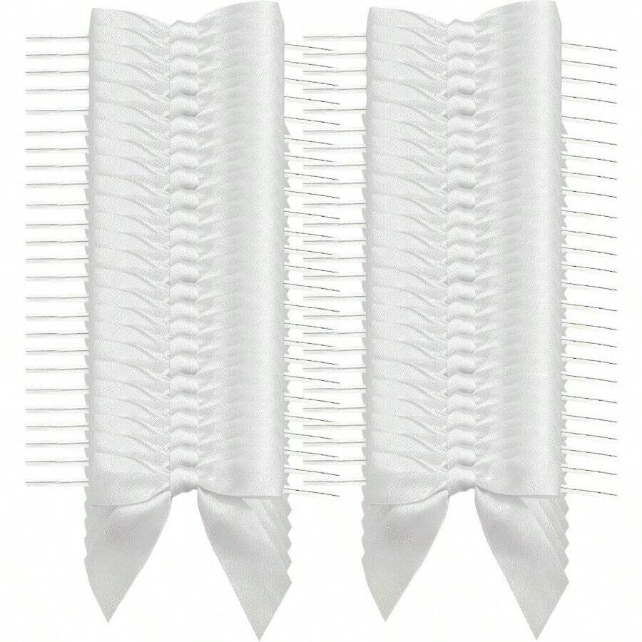 50 Pcs Ribbon Bows Large Bow Decor For Crafts Wrapping Party Favors Wedding Decorations White