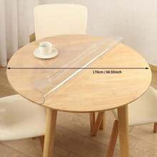 1pc Round Transparent PVC Tablecloth, 0.25mm Thick Clear Protective Mat, Heat Resistant, Waterproof, Scratch-Resistant, Suitable For Home, Office, Cafe