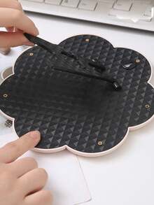 1pc Electroplated Flower Rose Makeup Mirror, Adjustable Tabletop Vanity Mirror For Students, Portable Folding Pocket Mirror For Travel,Cheap,Stocking Stuffers,Makeup,Makeup Tools,Cheap Stuff,Gifts,Gifts For Women,Christmas Gifts