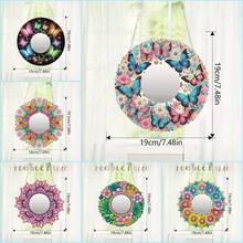 1pc Special Shape Iridescent Butterfly & Flower Pattern Mirror DIY Diamond Art Painting Kit - Adult Diamond Painting Set With Crystal Diamonds, Suitable For Makeup Mirror Function And Easy Creative Hobby, Thanksgiving, Mother's Day Gift - Multicolor - View 4