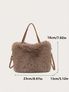 Yogodlns Borsa casual, leggera, portatile, soffice, pelosa, morbida, in stile Y2K, borsa a spalla unica e originale, borsa casual versatile semplice per ragazze, donne, studenti universitari