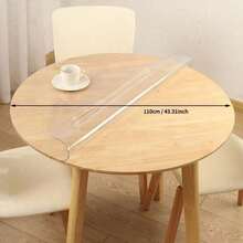 1pc Round Transparent PVC Tablecloth, 0.25mm Thick Clear Protective Mat, Heat Resistant, Waterproof, Scratch-Resistant, Suitable For Home, Office, Cafe