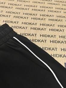 Hidkat Quần ống rộng dáng suông mùa xuân hè cho nữ, họa tiết ngôi sao, kẻ sọc, chữ cái, màu trơn, phong cách đường phố, Y2K, thoải mái, mặc hàng ngày, màu đen. - màu đen - Xem 6