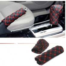 2pcs Red Line Handbrake Gear Set, Fits Any Car,Car Acessesories