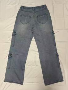 Pantalones anchos de cintura alta con volantes y patchwork, estilo de moda callejera europea y americana