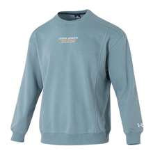 Under Armour 男士休闲卫衣，APAC Terry OG 96 Crew-GRN，宽松舒适针织抓绒套头衫，罗纹下摆饰有刺绣Logo，休闲服饰 - 蛇紋石綠 - 查看 2