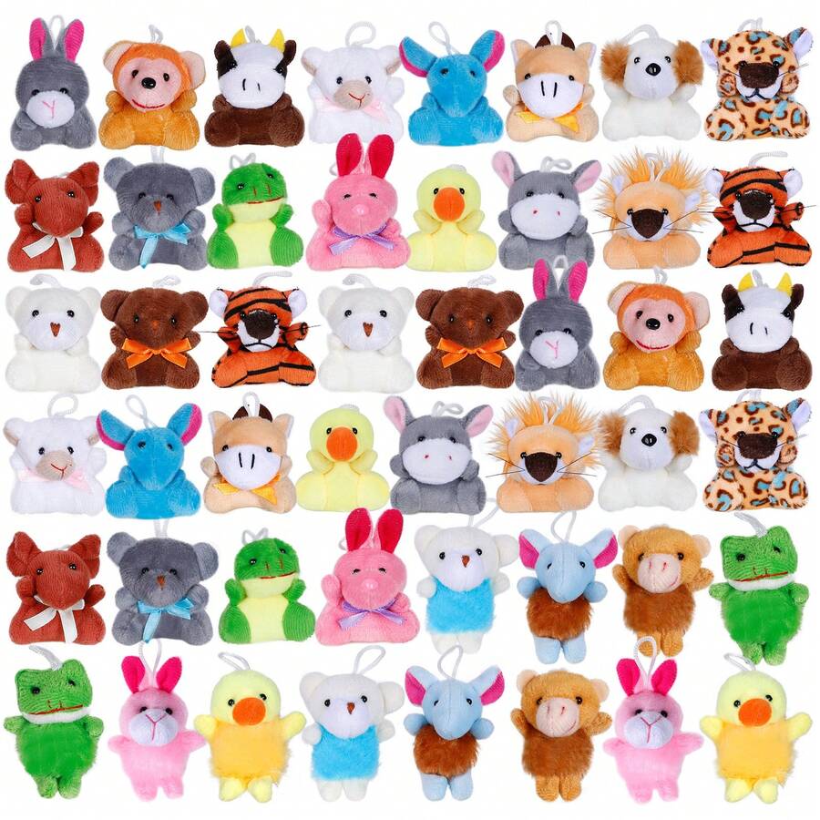 Mini Stuffed Animals Bulk, 48 Pcs Cute Plushies, 3 Inch Small Plush Toys, Animals Keychain Decoration, Treasure Box Toys For Classroom, Party Favors, Claw Machine Prizes, Stocking Stuffers For Kids - Multicolor - View 1