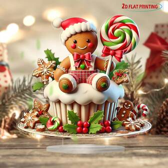 Gingerbread Man Acrylic Decor Christmas Tabletop Decor For Living Room, Bedroom, Cafe & Office | Unique Holiday Gift Idea
