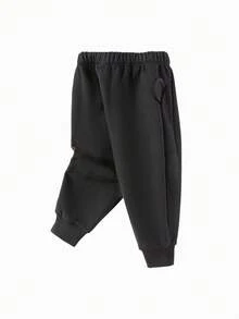 Balabala Young Boy Fleece Casual Pants Toddler Winter 2025 Warm & - Black - View 5