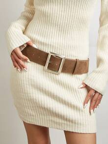 1 Stück Damen Retro Maillard Stil breiter Taillengürtel, Taille raffend, passt gut zu Kleidern, schicker amerikanischer Stil