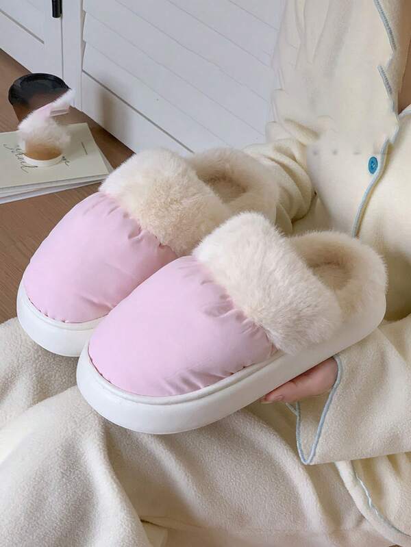 Women's Plush Thickened Removable Slippers, 2025 New Explosion Model, Autumn/Winter Outdoor Wear Plush Slide Sandals For Women