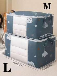 Extra-Large Foldable Storage Bag With Viewing Window - Durable Cotton Blend, Reinforced Zipper For Bedding & Clothing Organization