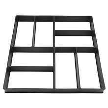 Molde de piedra para caminata reutilizable de 15.75 x 15.75 x 1.57 pulgadas, tamaño grande, para pavimentación de piedra, césped, patio, jardín, bricolaje para caminos (8 rejillas) - Negro - Ver 3