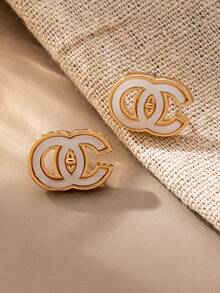 1 Pair Minimalist OC Letter Stud Earring For Women, Basic Design All Match Daily Wear Earrings Jewelry Gift For Her