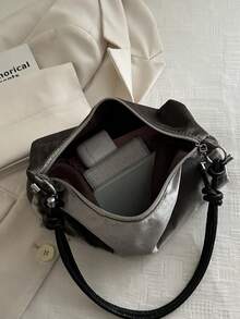 时尚简约新月形包袋，多功能斜挎单肩包，适合购物、收纳钱包、休闲外出，尤其适合年轻女性、大学生、年轻职业人士和白领。也非常适合办公室、大学、工作、商务、通勤、户外活动、旅行和徒步等场合。 - 灰色 - 查看 9