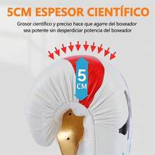 Guantes de Box, Guantes de Boxeo para Hombres y Mujeres, Espuma de Alta Compresión, Absorción de Impactos, Guantes para Entrenamiento Box, Artes Marciales Mixtas, Kickboxing - Blanco - Ver 7